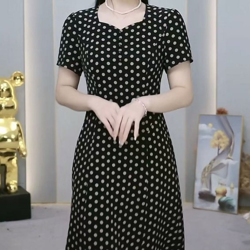 波點印花連衣裙