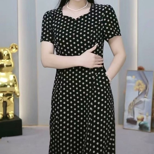 波點印花連衣裙